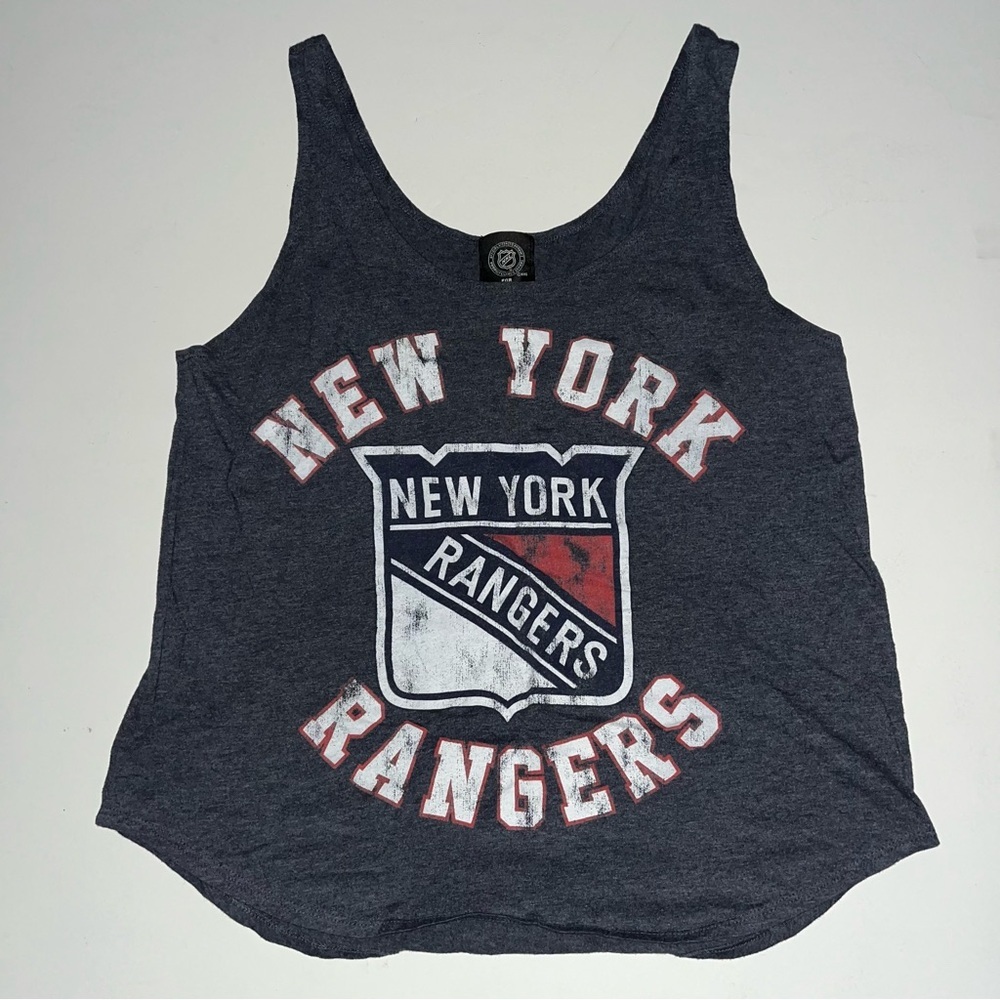 Forever 21 NY Rangers Tank Top - Dark Blue Vintage-Style Logo Shirt - Women’s L
